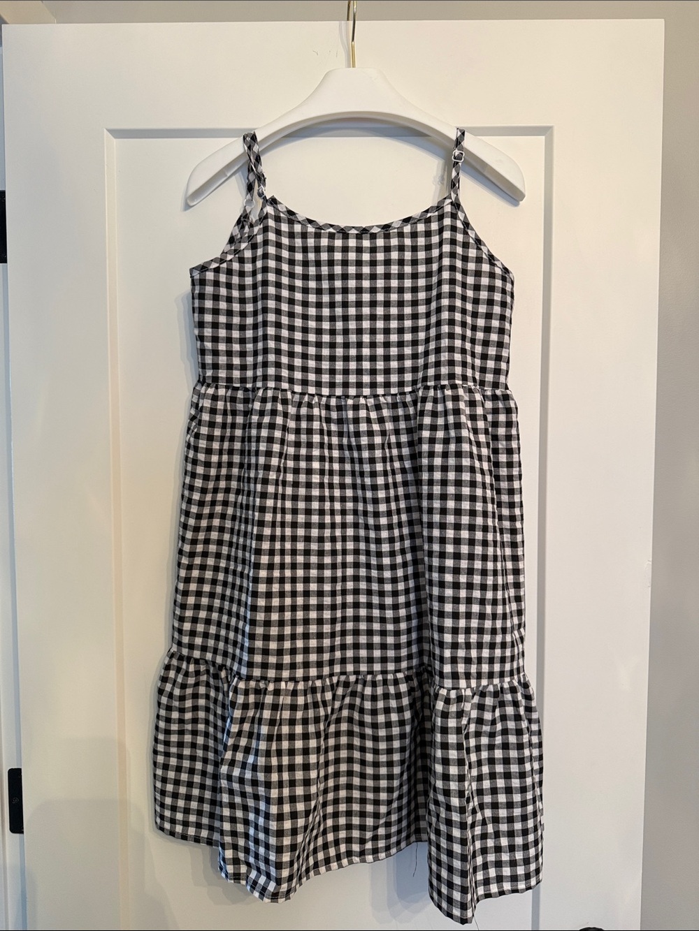 Black and White Gingham Tiered Dress - Classic Summer Style
